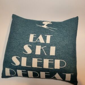 David Fussenegger Eat Ski Sleep Repeat Pillow The Alpine Chalet